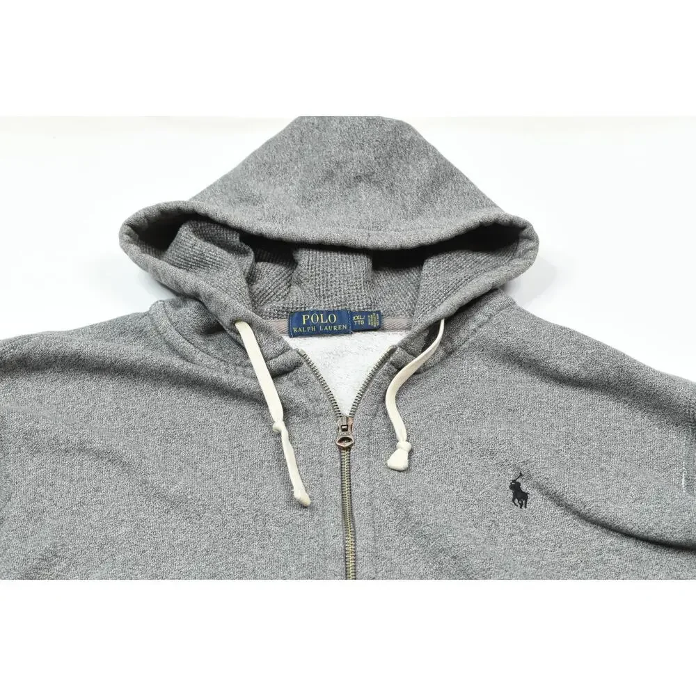 Polo Ralph Lauren Hoodie Mens 2XL Gray Heather Long Sleeve Full-Zip